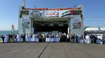 7300 طن مساعدات.. سفينة أم الإمارات تبحر إلى غزة عبر ميناء العريش